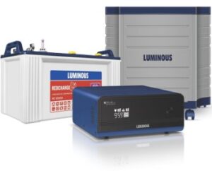 Luminous Zelio 1100 + Red charge15000 120 Ah Tubular Battery + Trolley