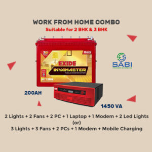 Exide 1450VA Sinewave Home UPS + Inva Master 200AH Tall Tubular Battery 54M Wrnty Combo