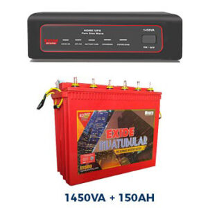 Exide 1450VA Sinewave Inverter UPS and Inva Tubular 150AH Battery Combo