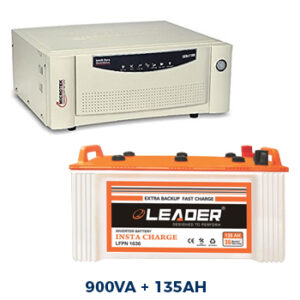 Microtek SEBZ 900VA + Leader 135AH Short Inverter Battery
